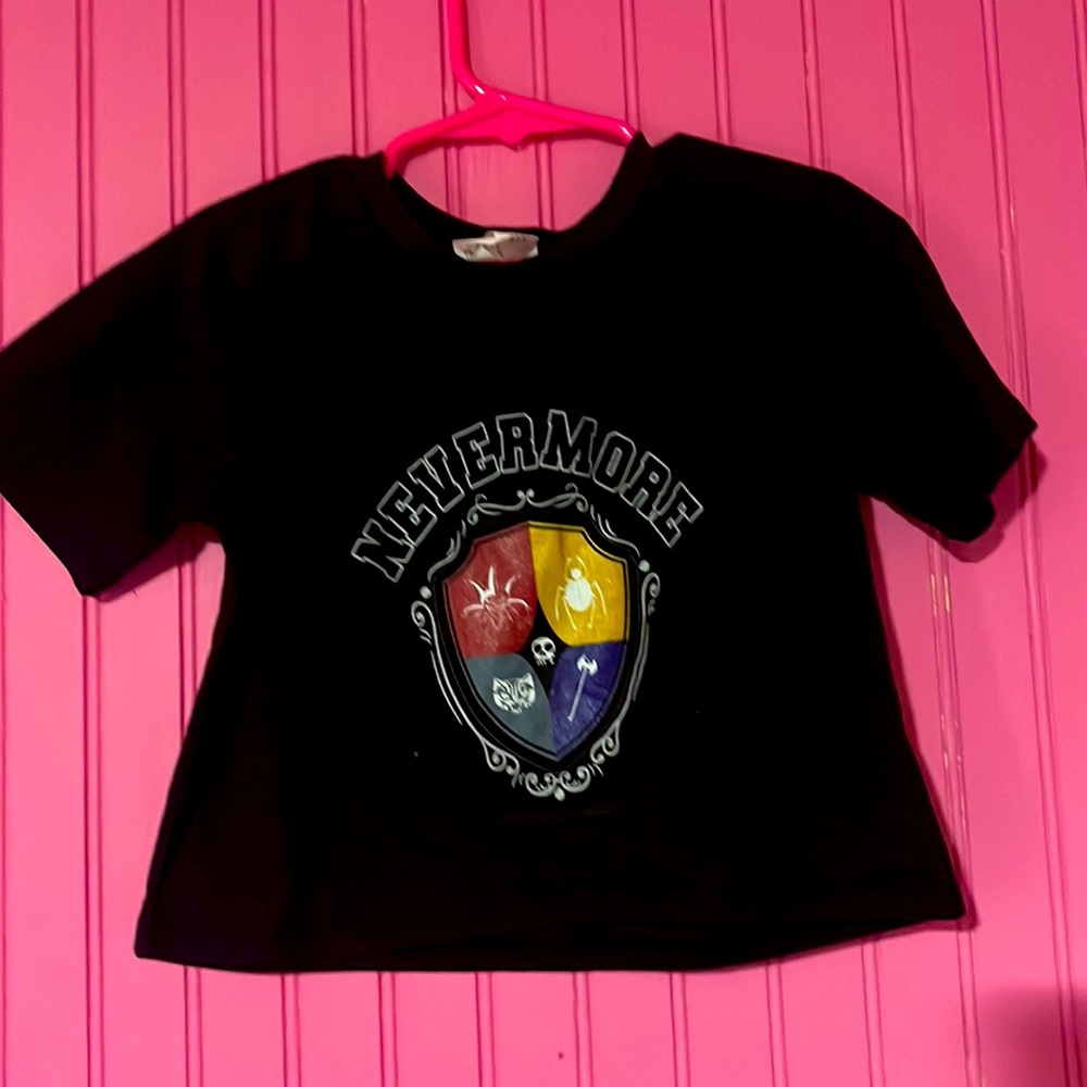 Girls Wednesday Addams Nevermore crop top brand new size xs